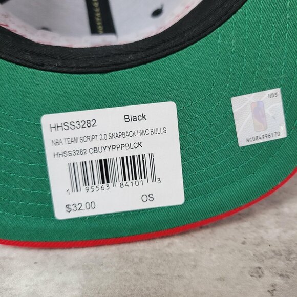 Chicago Bulls Hat Cap Snap Back Mitchell & Ness NBA Basketball Script Mens OS - Picture 11 of 11